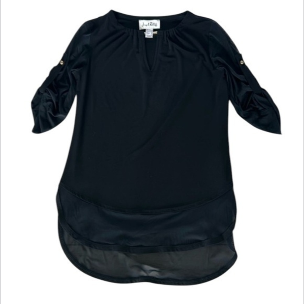 Joseph Ribkoff size 2 black 3/4 sleeve top